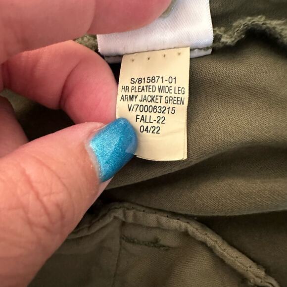 Gap Pleated Wide Khaki Coastal Minimalist Pants In Army Green Size 16 - Picture 13 of 13